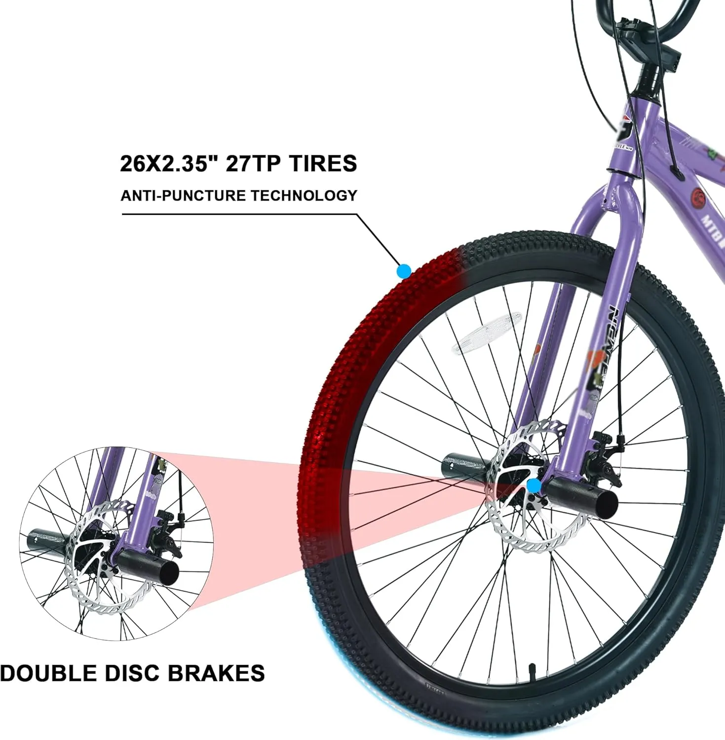 Freestyle BMX Bikes, 20/26 inch Kids Mountain Bike, Steel Frame/Adjustable Ergonomic, Single Speed Bicycles for Boys, Outdoor Cycling Bike Road Bicycle Mountain Bike, Multiple Colors