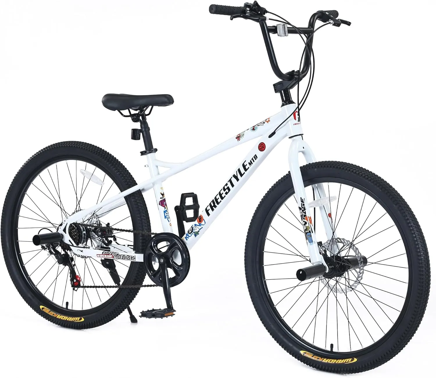 Freestyle BMX Bikes, 20/26 inch Kids Mountain Bike, Steel Frame/Adjustable Ergonomic, Single Speed Bicycles for Boys, Outdoor Cycling Bike Road Bicycle Mountain Bike, Multiple Colors