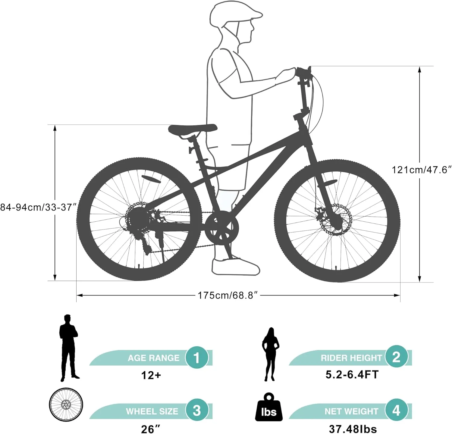 Freestyle BMX Bikes, 20/26 inch Kids Mountain Bike, Steel Frame/Adjustable Ergonomic, Single Speed Bicycles for Boys, Outdoor Cycling Bike Road Bicycle Mountain Bike, Multiple Colors