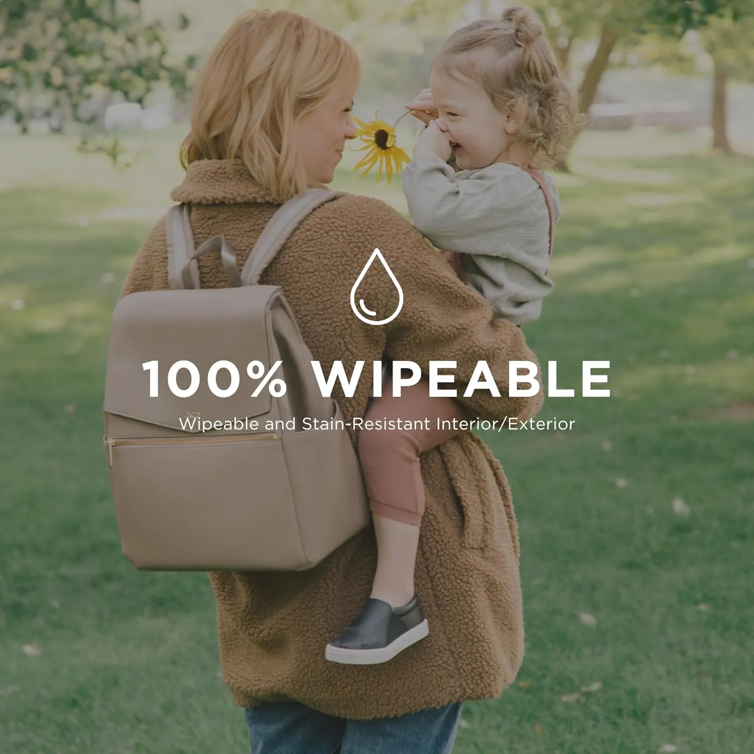 Freshly Picked Classic II Diaper Bag Backpack, Wipeable Vegan Leather With Changing Pad, Convertible (Aspen V2)