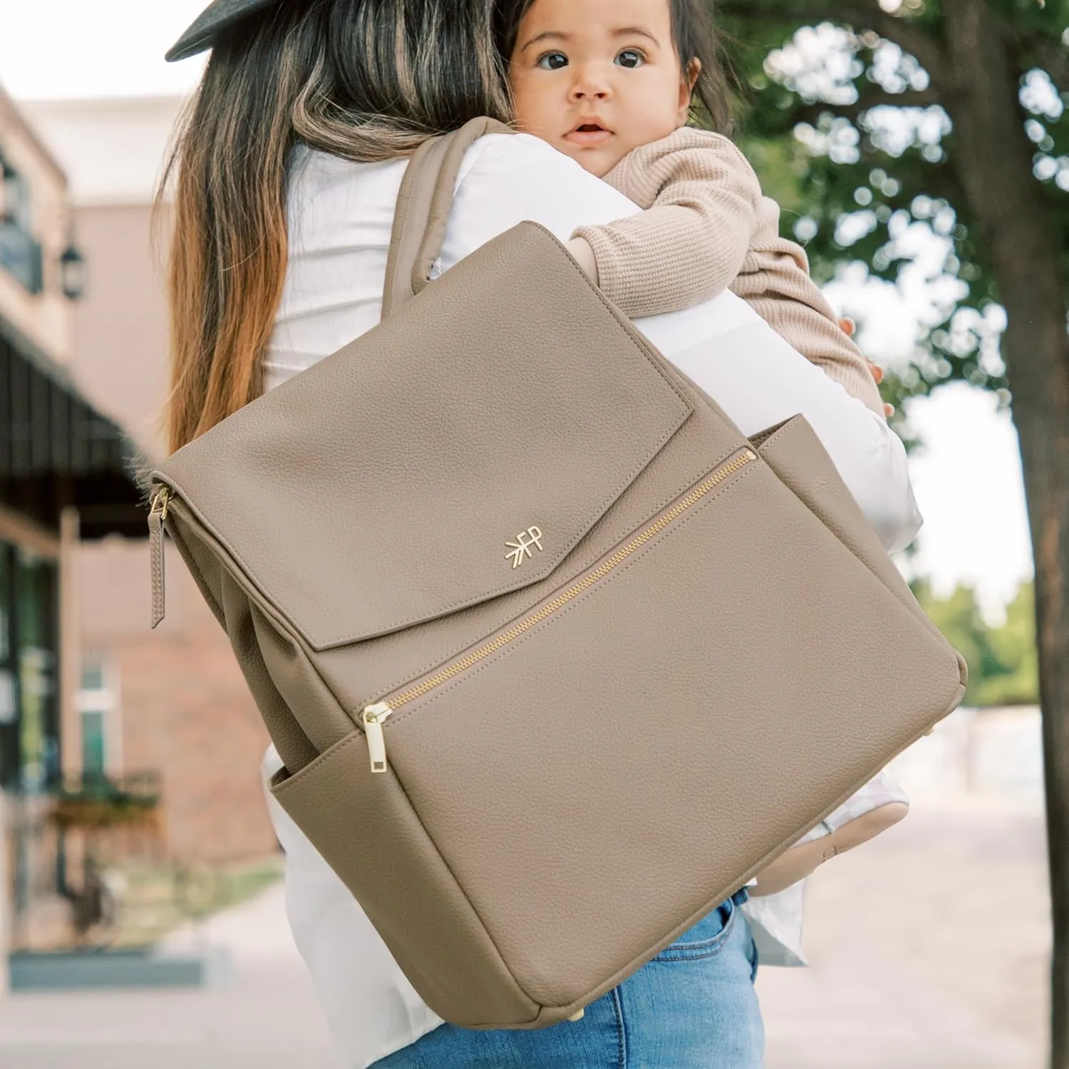 Freshly Picked Classic II Diaper Bag Backpack, Wipeable Vegan Leather With Changing Pad, Convertible (Aspen V2)