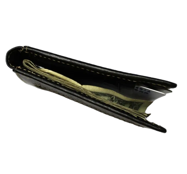 Front Pocket Wallet with Magnetic Money Clip - Black