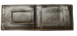 Front Pocket Wallet with Magnetic Money Clip - Dark Brown