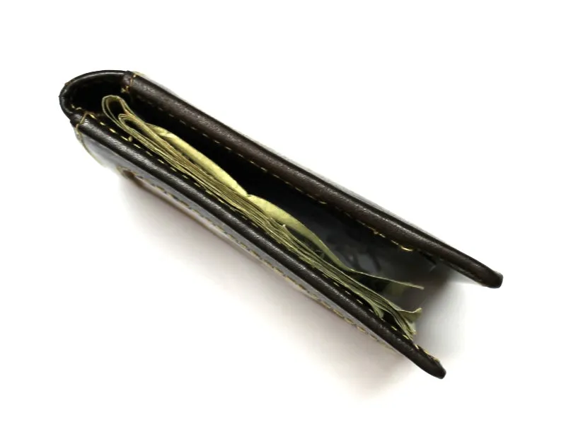 Front Pocket Wallet with Magnetic Money Clip - Dark Brown