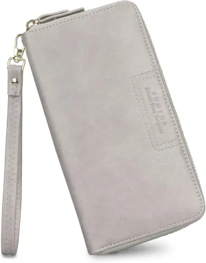 FT FUNTOR Wristlet Wallets for Women, Ladies PU Vegan Leather Clutch Wallet Zip around Phone Purse Card Holder Organizer
