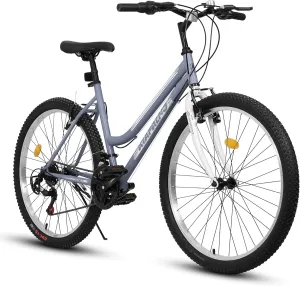 Full Dual Suspension Mountain Bike 24/26/27.5 Inch, Mountain Bike for Mens Womens, Student Work with 21-Speed Disc Trail Commuter City Snow Bicycles