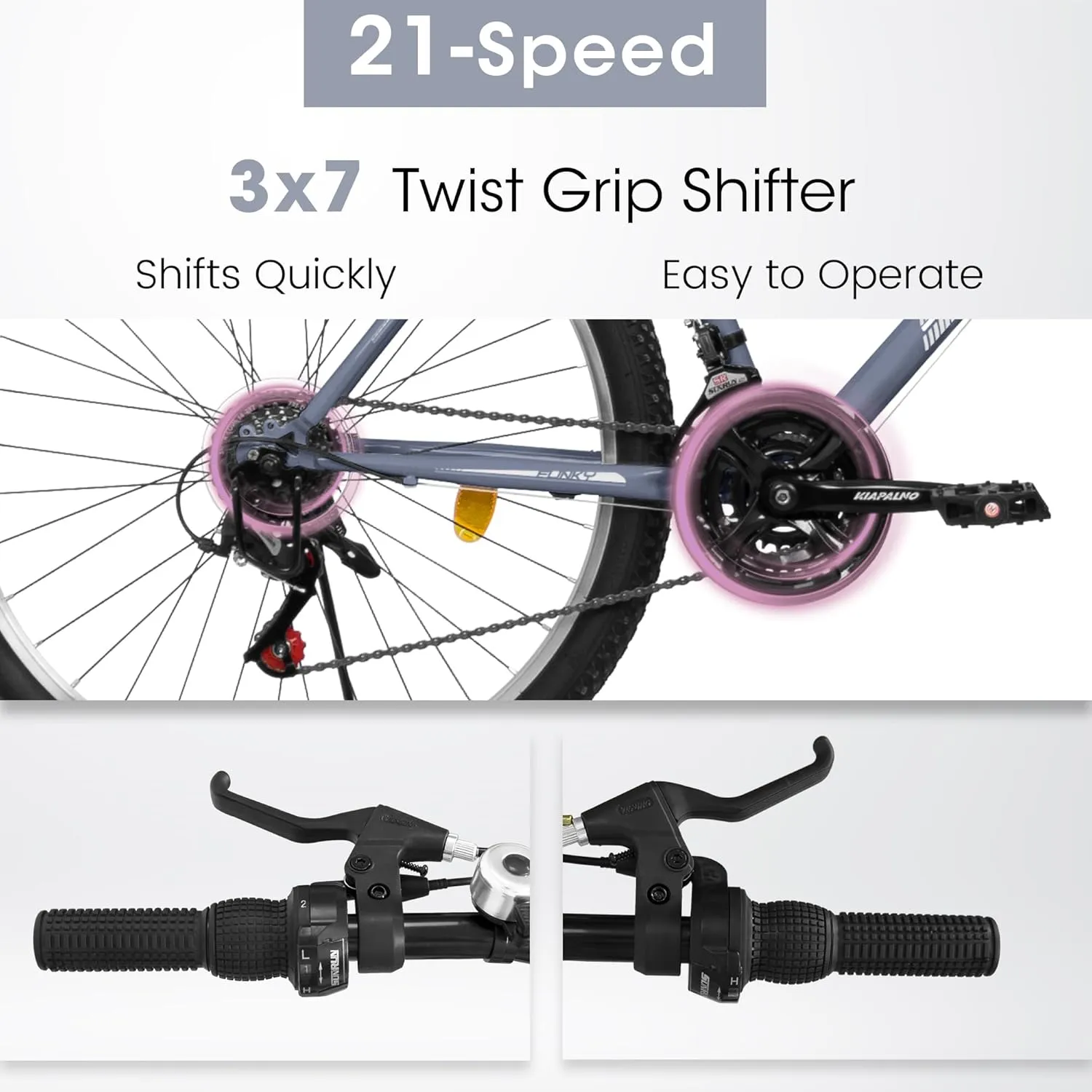 Full Dual Suspension Mountain Bike 24/26/27.5 Inch, Mountain Bike for Mens Womens, Student Work with 21-Speed Disc Trail Commuter City Snow Bicycles