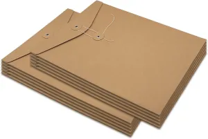 Funny live 10 Pcs A4 Kraft String Envelope File Folders Organizer for Projects | Contracts | Bills | Meeting Documents Pockets Office Supplies (Vertical Version A4)