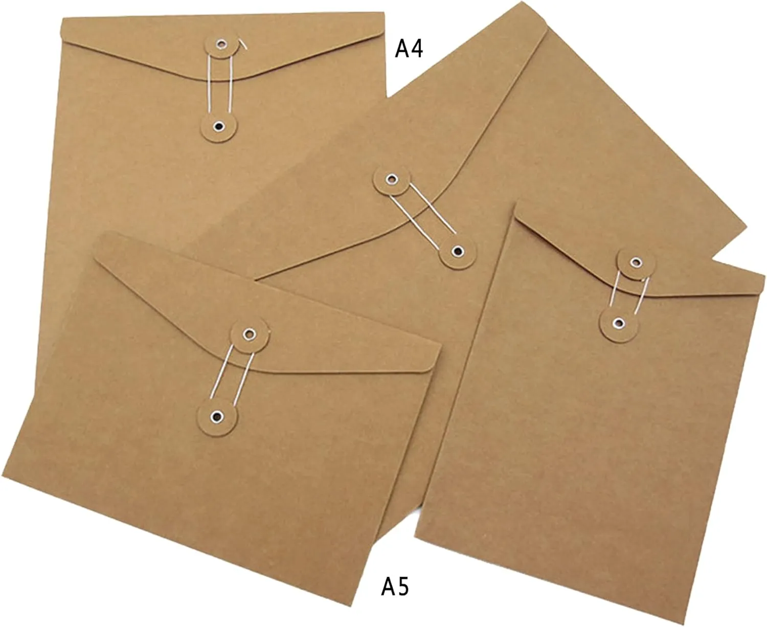 Funny live 10 Pcs A4 Kraft String Envelope File Folders Organizer for Projects | Contracts | Bills | Meeting Documents Pockets Office Supplies (Vertical Version A4)