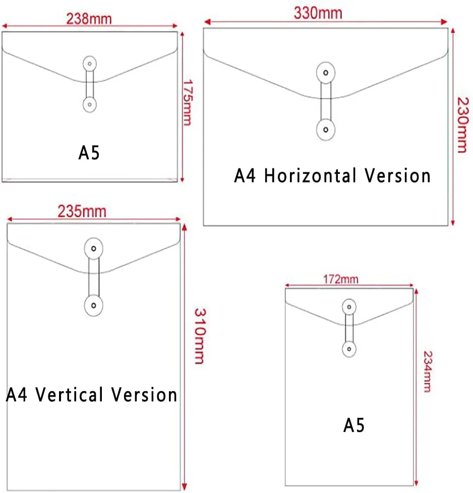 Funny live 10 Pcs A4 Kraft String Envelope File Folders Organizer for Projects | Contracts | Bills | Meeting Documents Pockets Office Supplies (Vertical Version A4)