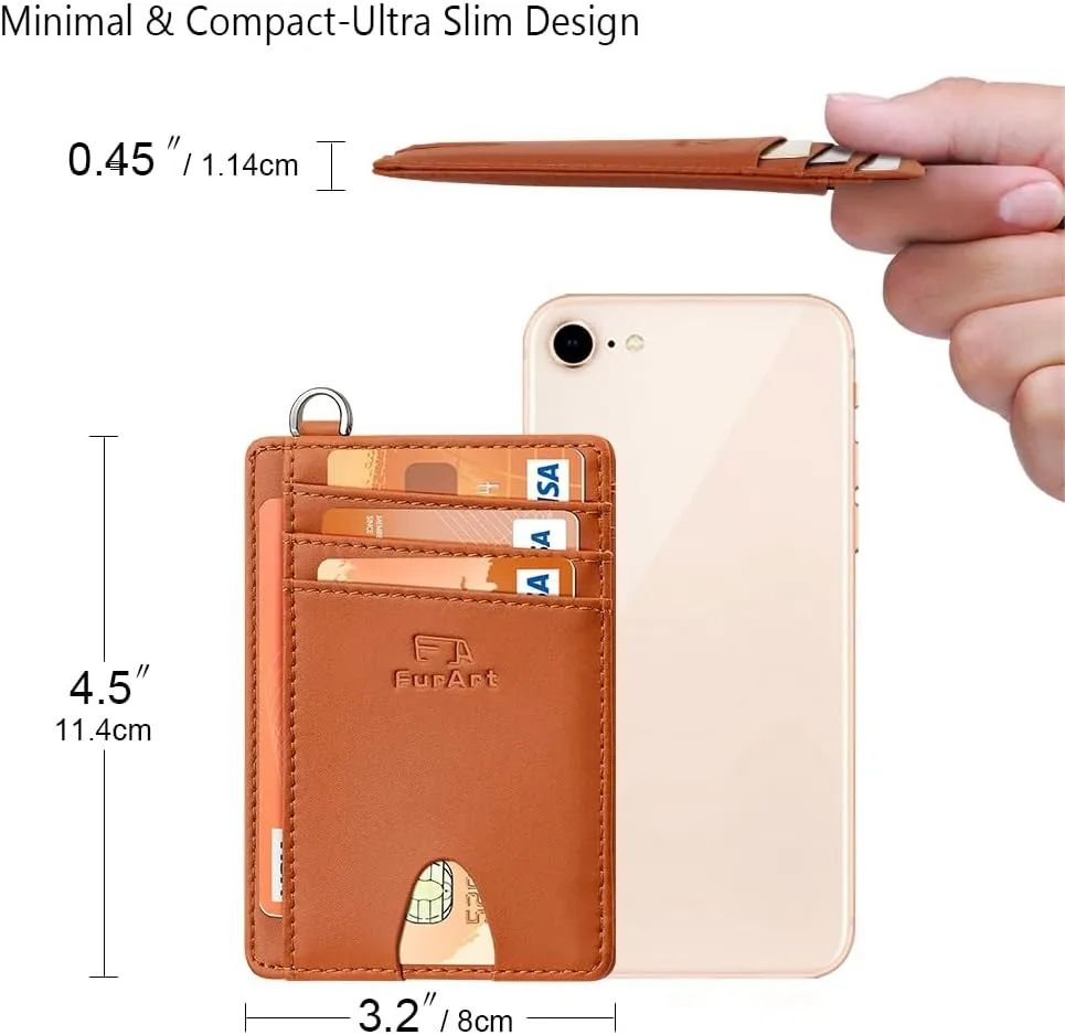 FurArt Slim Minimalist Wallet, Front Pocket Wallets, RFID Blocking, Credit Card Holder for Men & Women