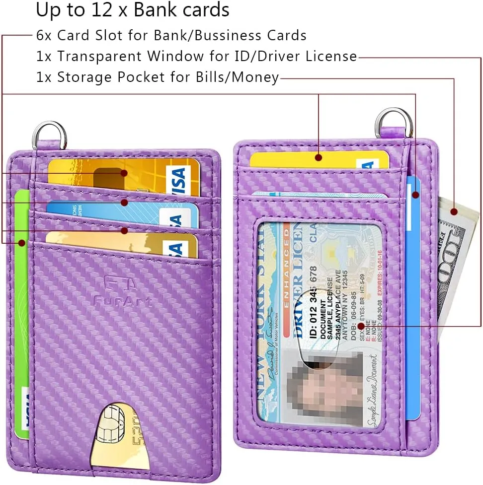 FurArt Slim Minimalist Wallet, Front Pocket Wallets, RFID Blocking, Credit Card Holder for Men & Women