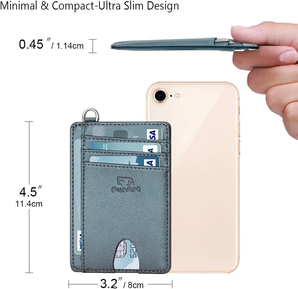 FurArt Slim Minimalist Wallet, Front Pocket Wallets, RFID Blocking, Credit Card Holder for Men & Women