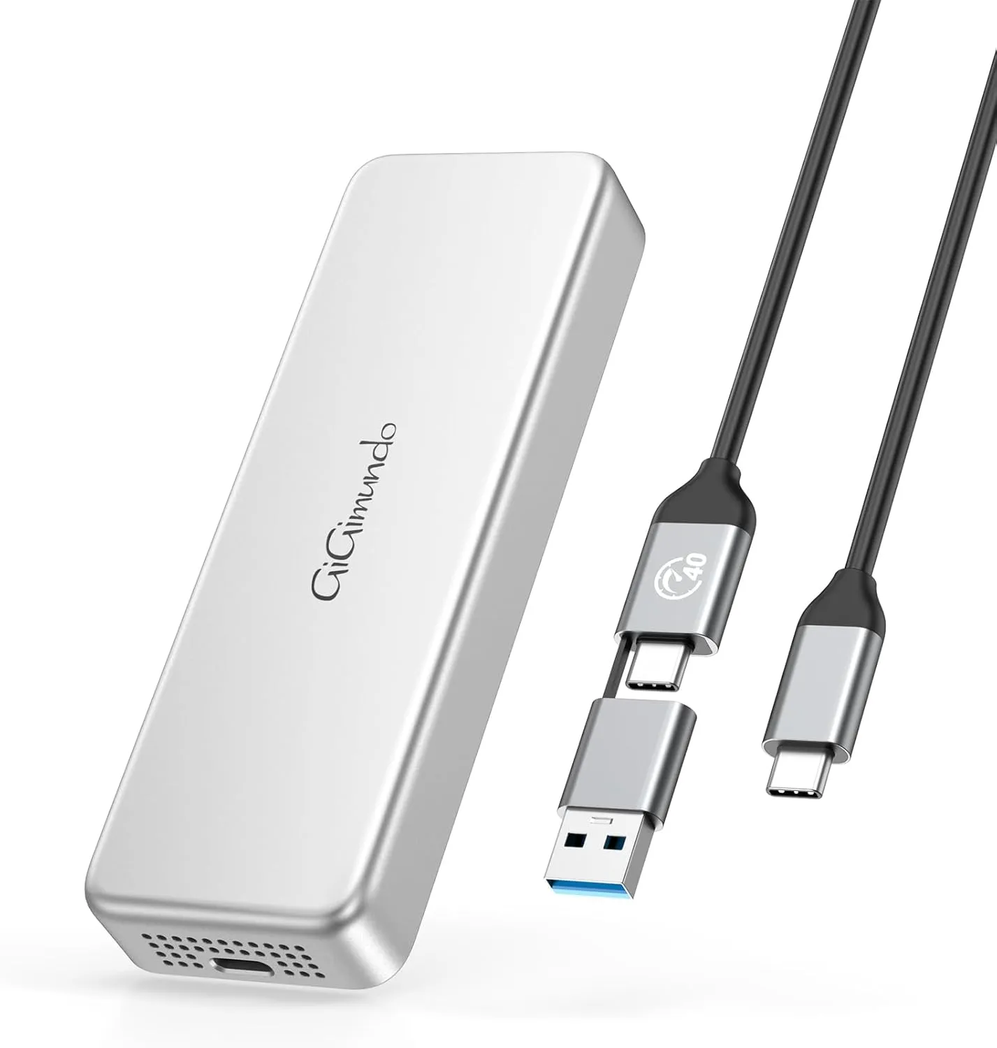 G40 USB4 40Gbps Portable SSD 2TB, CNC Crafted Aluminum, Built-in Active Turbo Fan External SSD for Content Creators and Creative Professionals, Up to 3200MB/S Ultra Fast Data Transfer