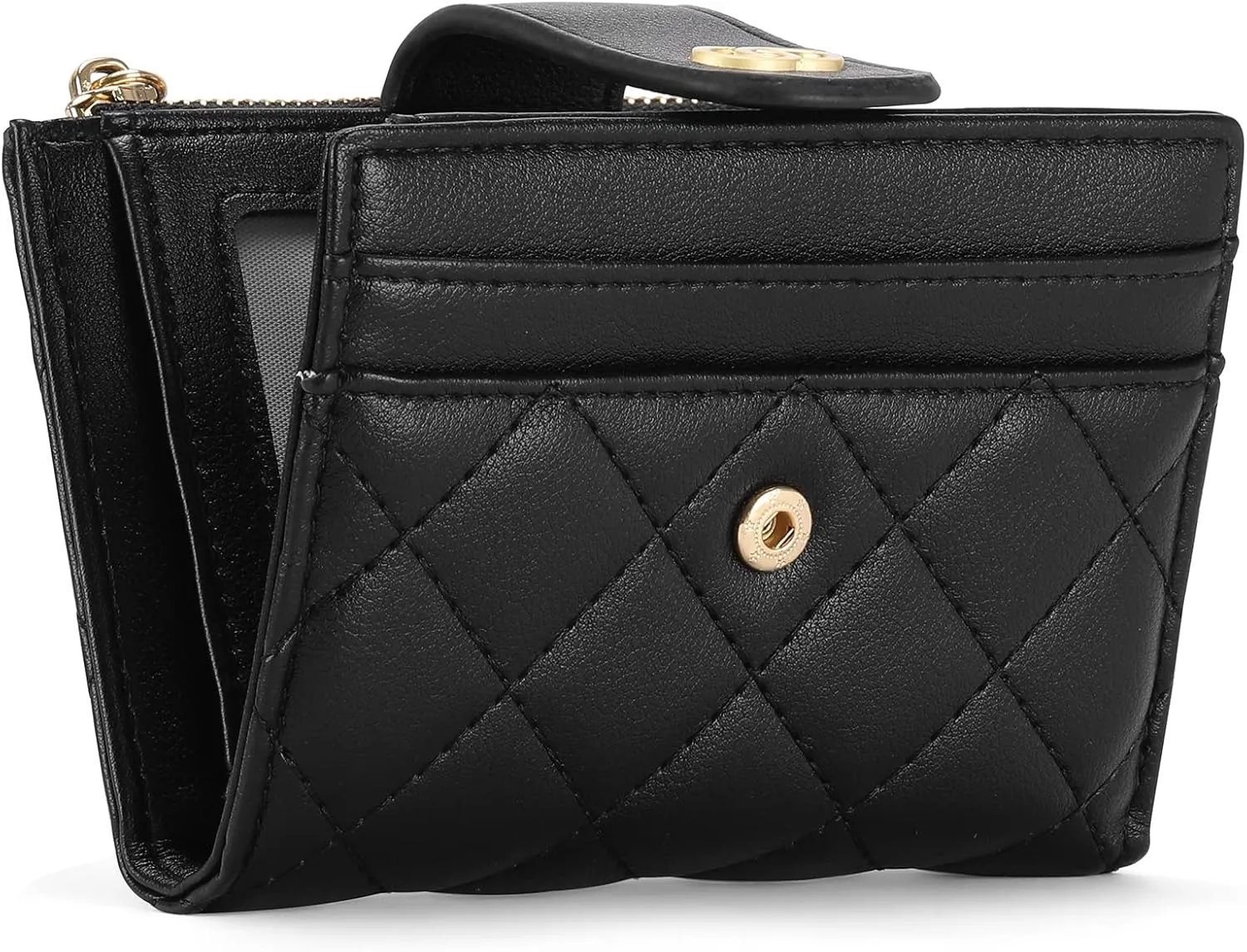 GAEKEAO Small Wallet for Women Slim Bifold Leather Credit Card Holder Wallets Zipper Pocket Coin Purse with ID Window