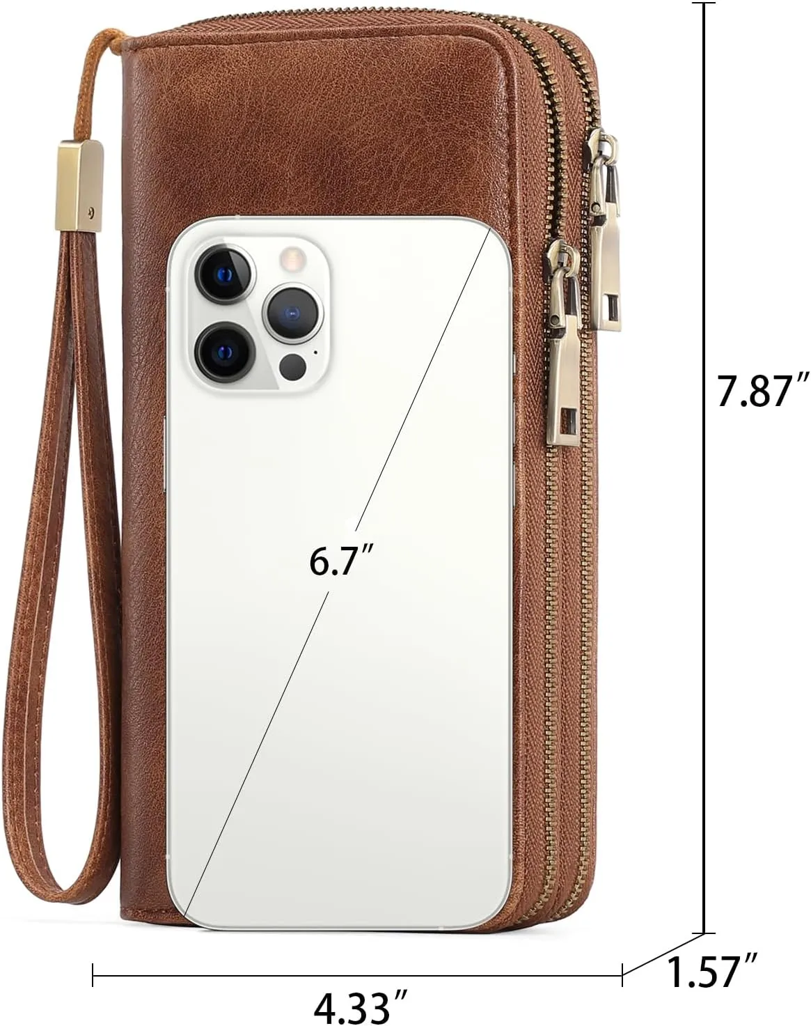 GAEKEAO Wallet for Women Clutch RFID Blocking Leather Wristlet Purse Large Capacity Credit Card Holder with Grip Hand Strap