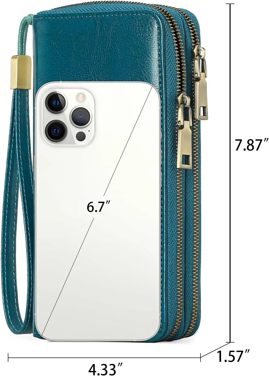 GAEKEAO Wallet for Women Clutch RFID Blocking Leather Wristlet Purse Large Capacity Credit Card Holder with Grip Hand Strap