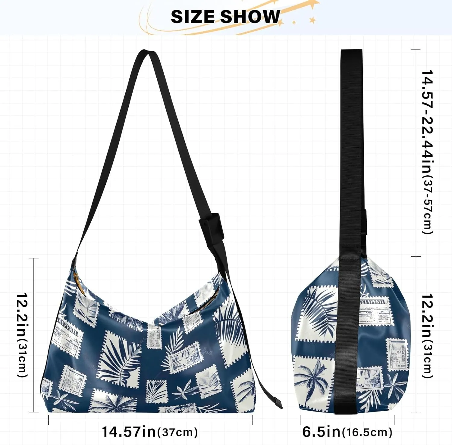 GAIGEO Tropical Island and Palms Large Crossbody Bag, Leather Women Bag, Faux Leather Shoulder Bag