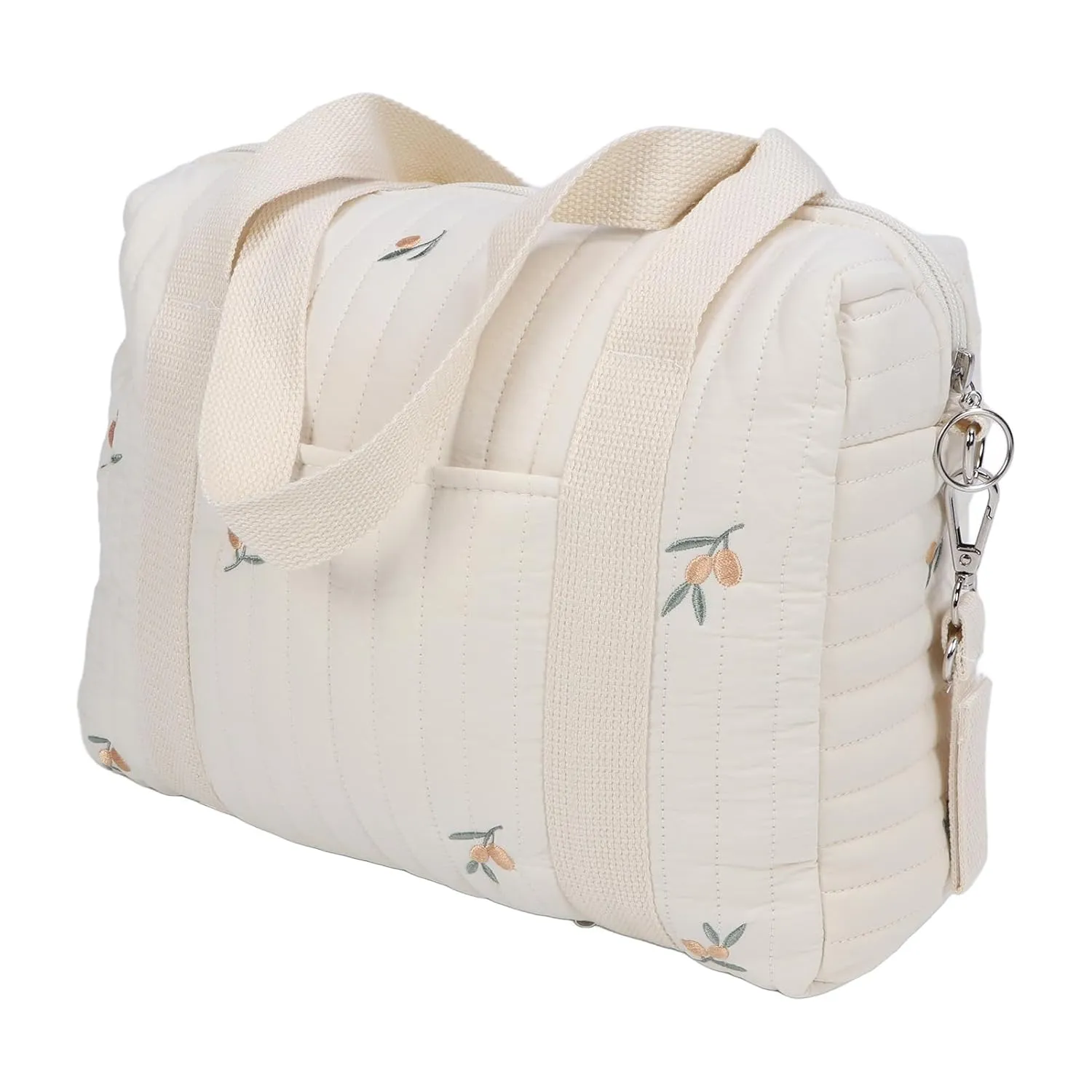 Garosa Baby Stroller Storage Bag Baby Diaper Caddy Bag Reusable Handbag Nappy Bag Large Capacity Stroller Hanging Bag Travel Diaper Carry Bag with Zipper Embroidery for Mom Dad (Olive Bag)