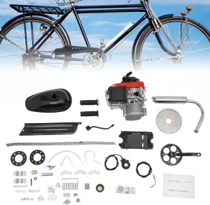 Gas Powered Bicycle Motor Kit, 53CC 4-Stroke Single Cylinder Chain Drive Scooter Engine Conversion Kit, Gas Petrol Motorized Bike Engine Motor Kit for Mountain Bikes Road Bikes
