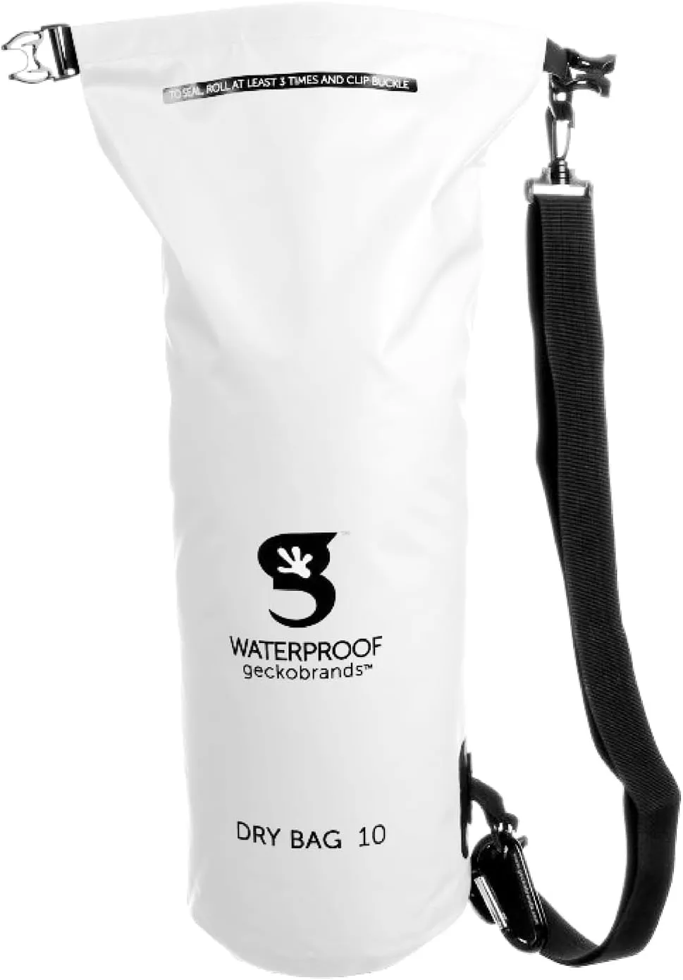 geckobrands Tarpaulin Dry Bag – Waterproof PVC Bag with Carabiner for Secure Storage, for Boating, Kayaking, Camping