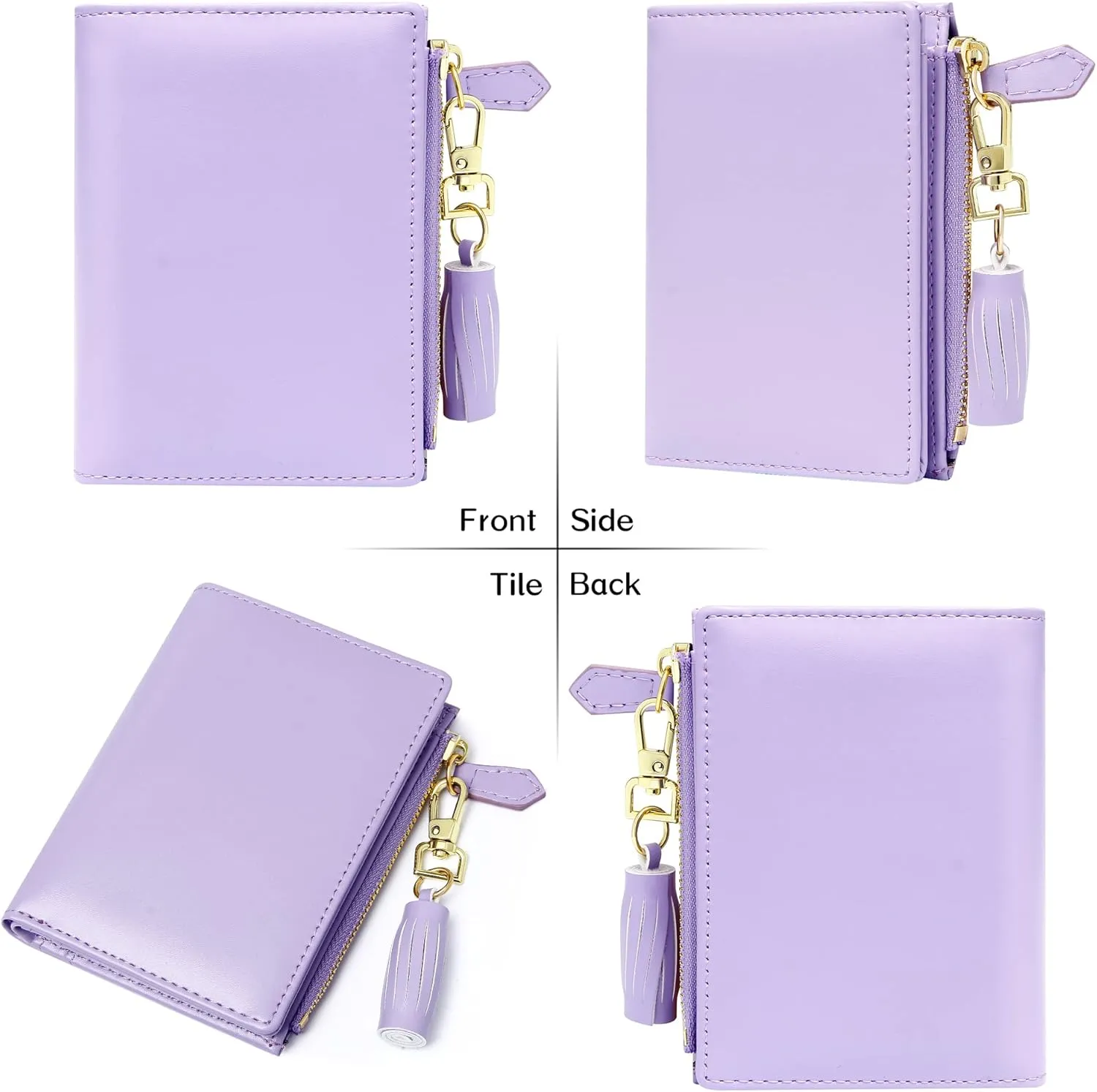 GEEAD Small Wallets for Women Bifold Slim Coin Purse Zipper ID Card Holder