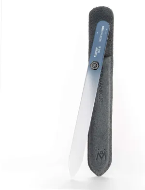 GERMANIKURE Glass Nail File in Suede Sleeve - Be Still and Listen - Professional Crystal Nail File for Natural Nails - Ideal Manicure & Pedicure Tool for Smooth, Easy Shaping - Nail Care Gift