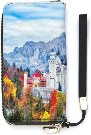 Germany Neuschwanstein Castle Women's Wristlet Wallet Long Slim Purse Card Holder Clutch Handbag