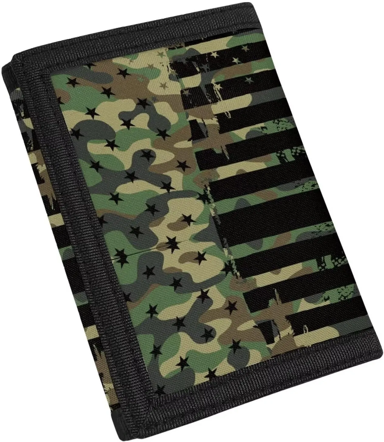 GIFTPUZZ American Flag Wallet for Teen Camouflage Kids Purse Cool Slim Trifold Wallet with Cash Holder Boys Sports Wallets Wallet Kids
