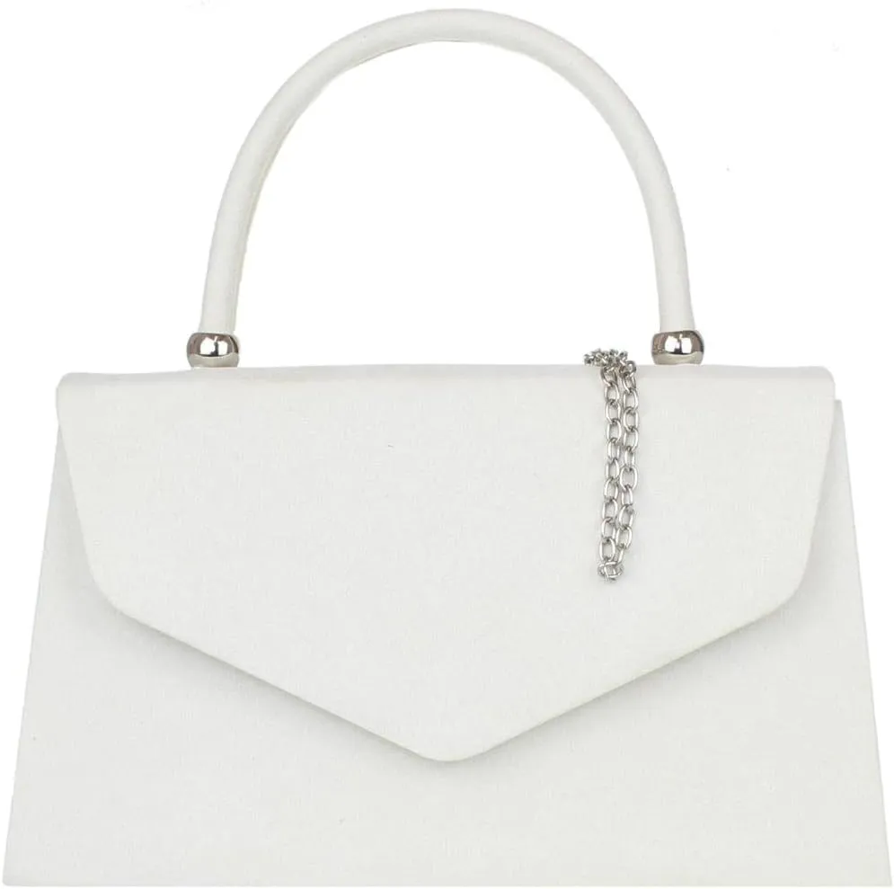 Girly HandBags Top Handle Faux Suede Clutch Bag Grab Holder Womens Handbag