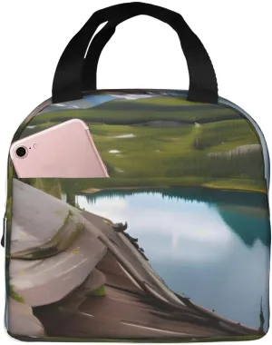 Glacier National Park Print Lightweight Insulated Lunch Bag Beach Trips Work Hiking Camping Daily Organization