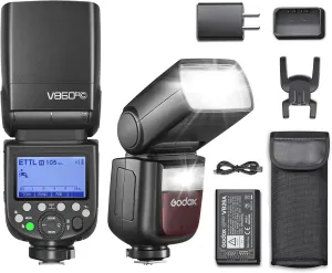 Godox V860III-C TTL Flash Speedlite for Canon Speedlight with Shoe Mount 76ws Hss 2.4g Wireless X System 480 Full-Power Led Modeling Light 2600mah Battery Compatible for Canon Cameras