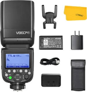 Godox V860III V860III-F Flash for Fujifilm Fuji Camera, 2.4G Wireless Speedlite TTL 1/8000s HSS Camera Flash Speedlight, 7.2V/2600mAh Li-ion Battery, 10 Levels LED Modeling Light(Upgraded V860II-F)
