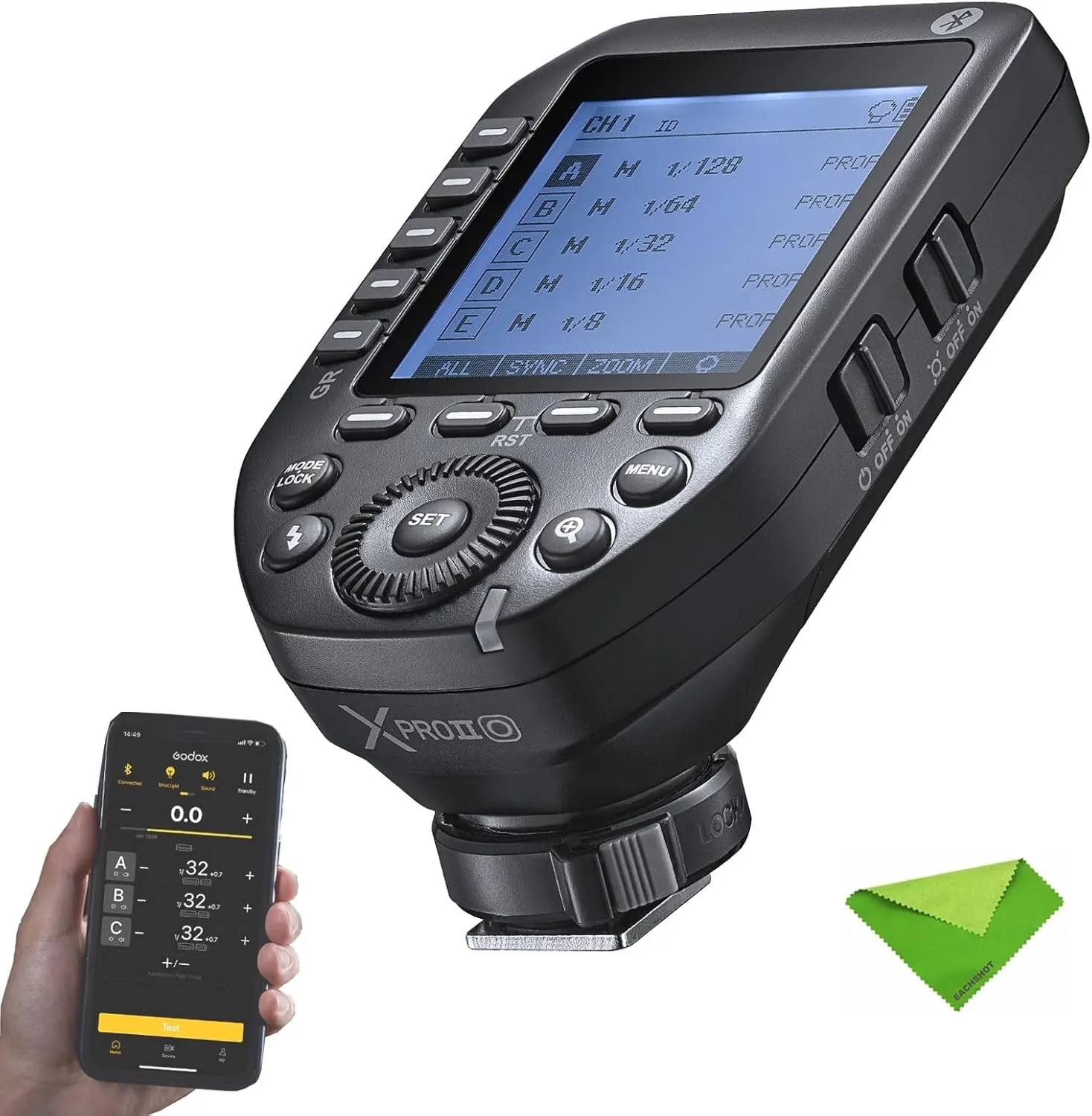Godox XProII XProII-O XProIIO Flash Trigger for Olympus Panasonic, TTL Wireless Transmitter 2.4G HSS 1/8000S Bluetooth Connection, Large Screen Trigger for Olympus, Panasonic Cameras (Xpro-O Upgraded)