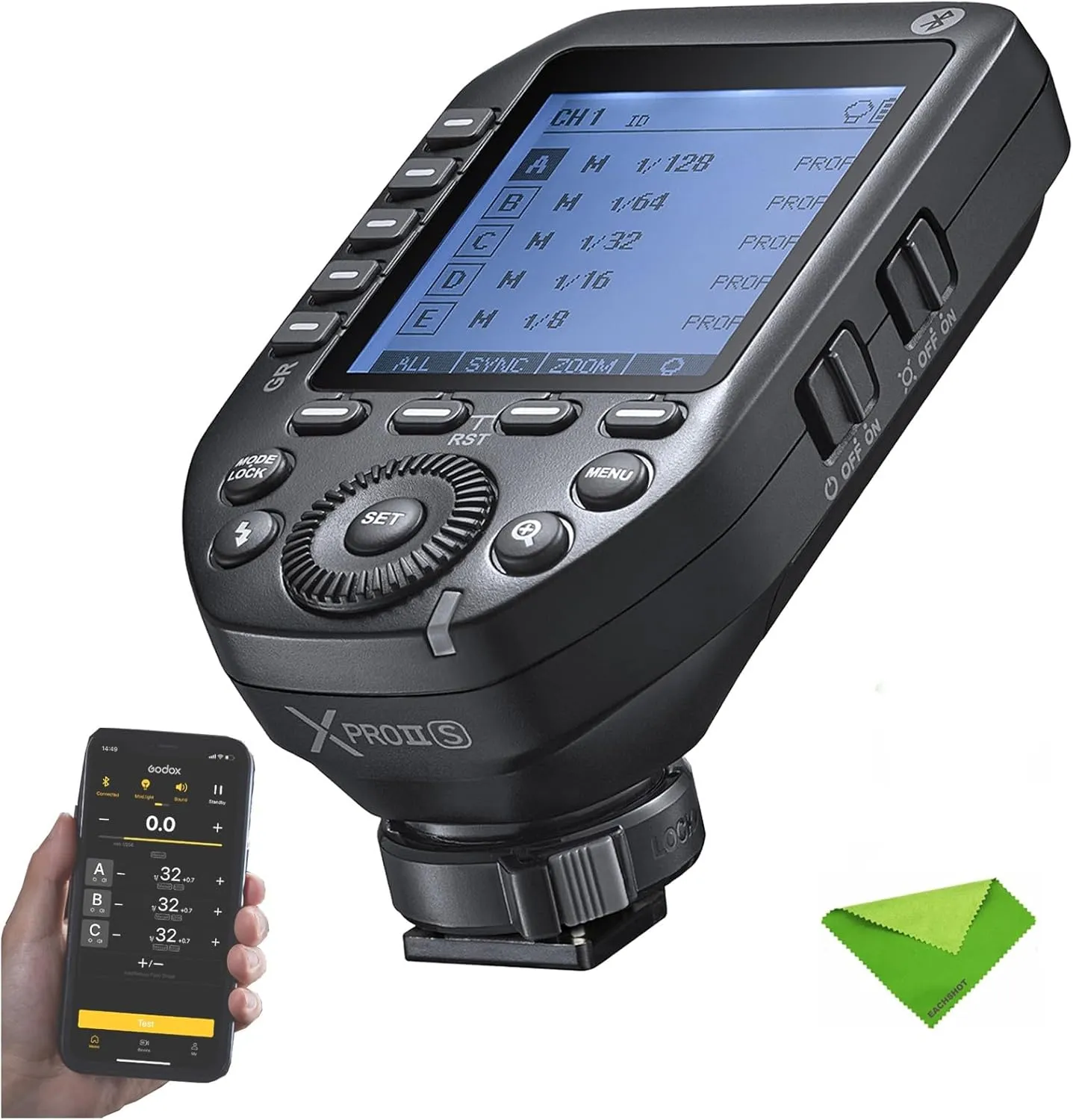 Godox XProII XProII-S XProIIS Flash Trigger for Sony TTL Wireless Transmitter 2.4G HSS 1/8000S Bluetooth Connection, New Hotshoe Locking Large Screen Trigger for Sony Cameras (XPro Xpro-S Upgraded)
