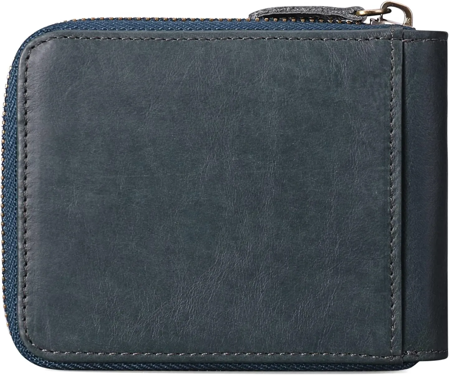 GOIACII Wallets for Men Genuine Leather Front Pocket Wallet RFID Zip Around Bifold Credit Card Holder