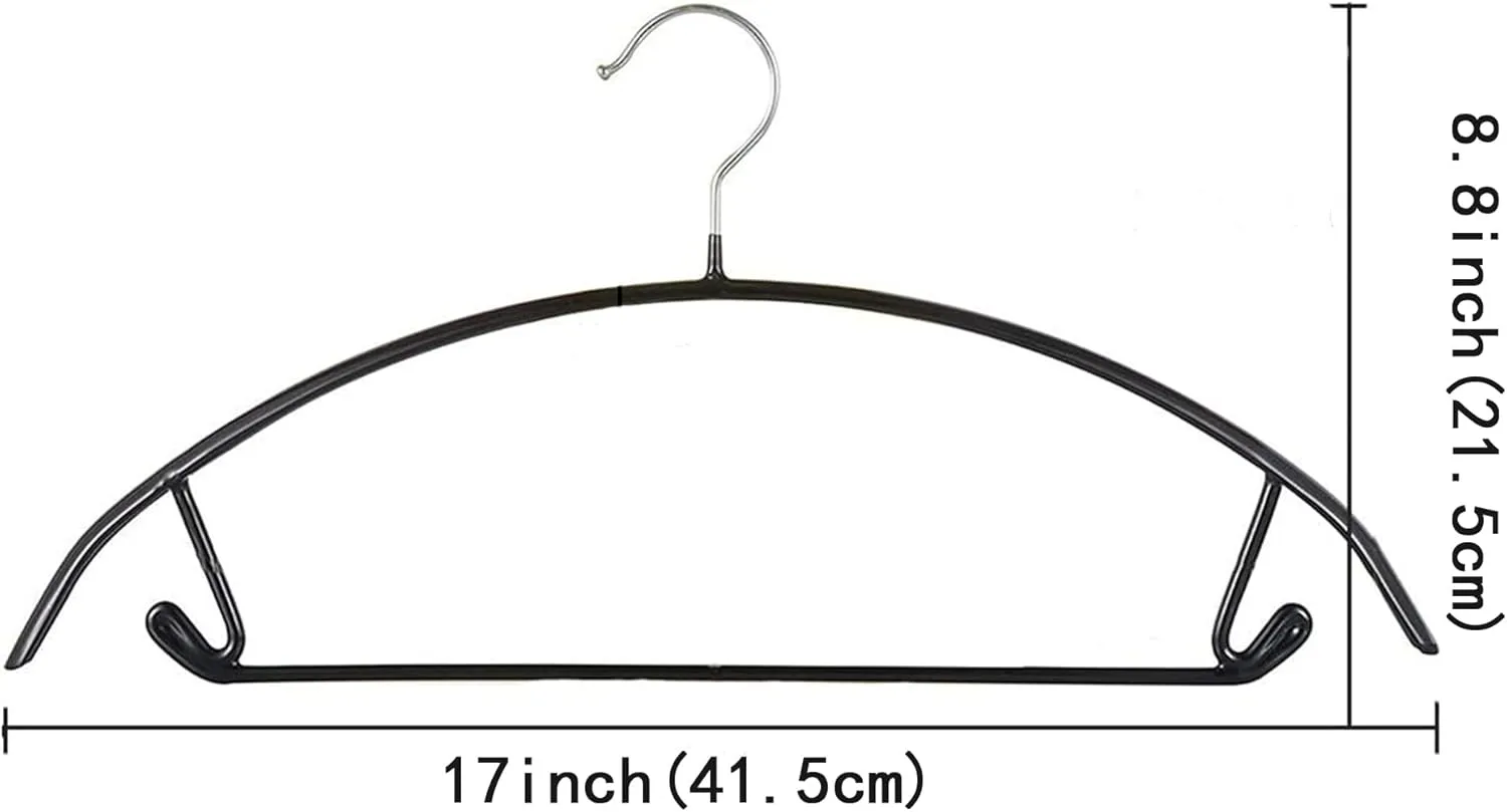 Gold Hangers 100 Pack - Heavyduty Non Slip Slimline Suit Jacket T Shirt Hangers - Space Saving (Black)