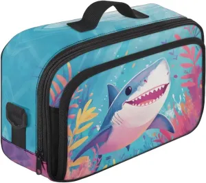 Gomyblomy Cartoon Shark Stroller Organizer Cute Universal Stroller Organizer with Cup Holder Adjustable Shoulder Strap Large Capacity Stroller Bag Caddy Accessories Fit for All Strollers