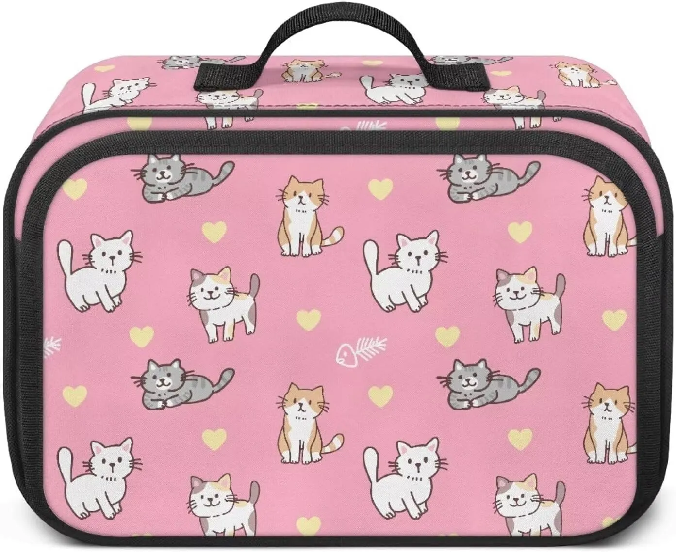 Gomyblomy Cute Cats Stroller Organizer Pink Stroller Storage Bag with Detachable Shoulder Strap Universal Stroller Travel Bag with Non Slip Hooks Multifunctional Diaper Bags for Outdoors