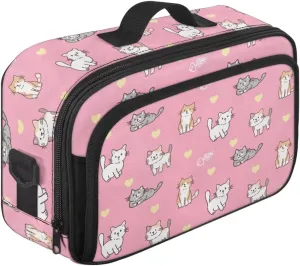 Gomyblomy Cute Cats Stroller Organizer Pink Stroller Storage Bag with Detachable Shoulder Strap Universal Stroller Travel Bag with Non Slip Hooks Multifunctional Diaper Bags for Outdoors