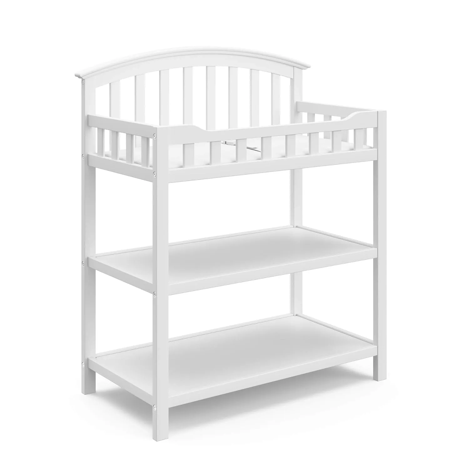 Graco Changing Table with Water-Resistant Changing Pad (White) – GREENGUARD Gold Certified, Multi Storage Nursery Changing Table for Infants and Babies