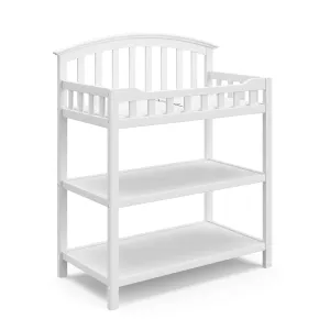 Graco Changing Table with Water-Resistant Changing Pad (White) – GREENGUARD Gold Certified, Multi Storage Nursery Changing Table for Infants and Babies