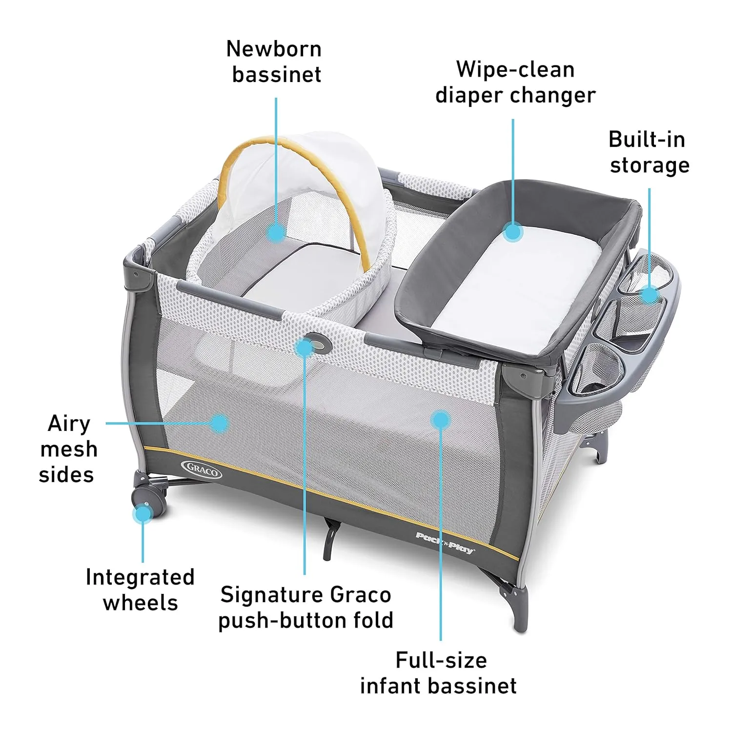 Graco Pack 'n Play Care Suite™ Bassinet Playard, Wells