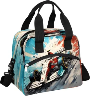Graffiti Formula Racing Insulated Lunch Bag for Women Men Reusable Waterproof Lunch Box Cooler Tote Bag One shoulder portable meal bag Portable Adult Lunchbox for Work Picnic Hiking Beach