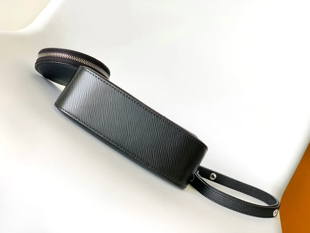 GRAINED MARELLINI Vuitton BLACK 19 Heavy discount Louis LEATHER Beautiful EPI
