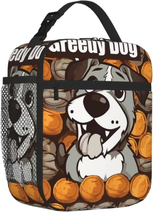 Greedy dog Lunch Bag Women, Small Leakproof Cooler bag, Reusable Insulated bento lunch box for Work Office Picnic or Travel