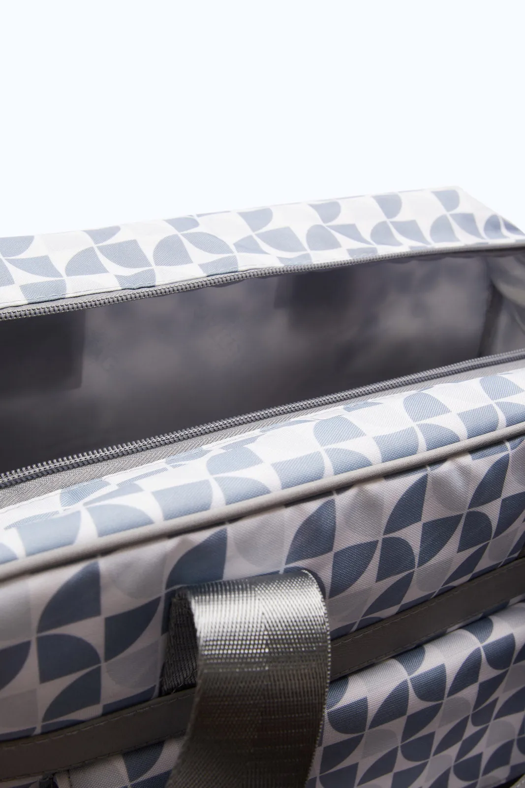 Grey Printed Diaper Bag With Bottle Holder (3 Piece)