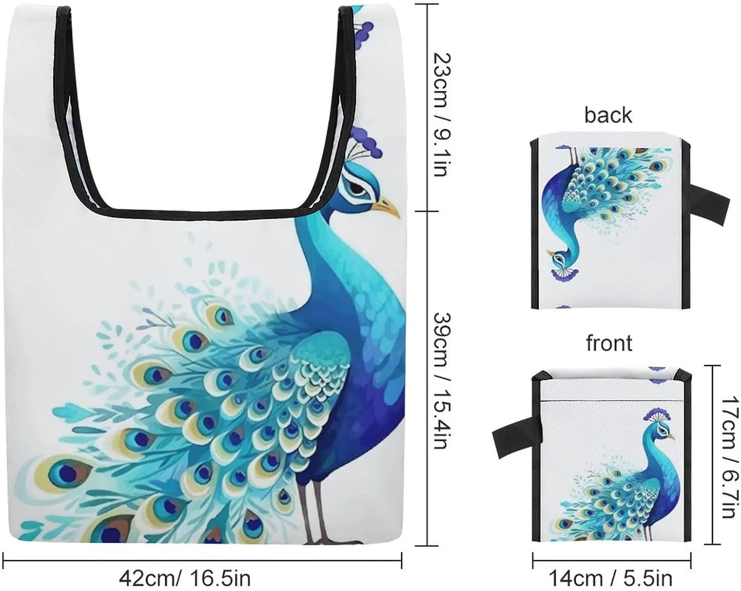 Grocery Bag Reusable Tote Bag Cartoon Alpaca Cute Animal Shopping Bag Handbag Foldable Shoulder Bag for Travel