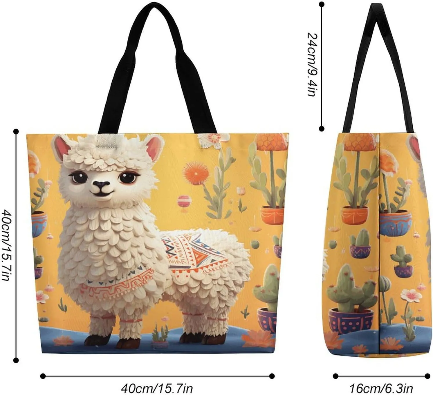 Grocery Bag Reusable Tote Bag Foldable Canoe by The Water Shopping Bag Handbag Washable Shoulder Bag for Travel