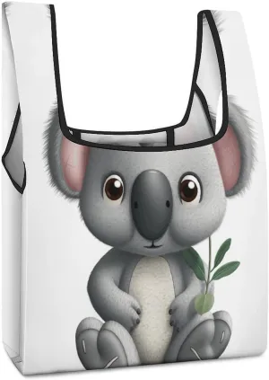 Grocery Bag Reusable Tote Bag Foldable Cartoon Koala Shopping Bag Handbag Washable Shoulder Bag for Travel